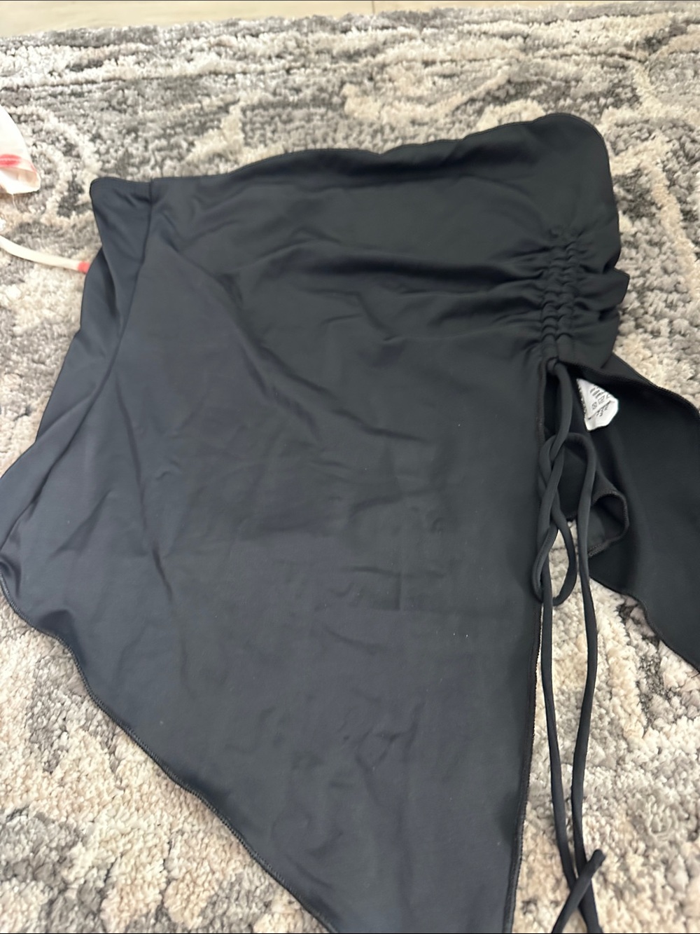 Black Side-Tie strapless top